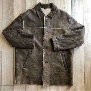 Genuine Shearling and Leather Men’s Jacket XL